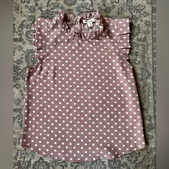 Monteau Los Angeles Short Sleeve Polka Dot Blouse - Picture 5 of 8